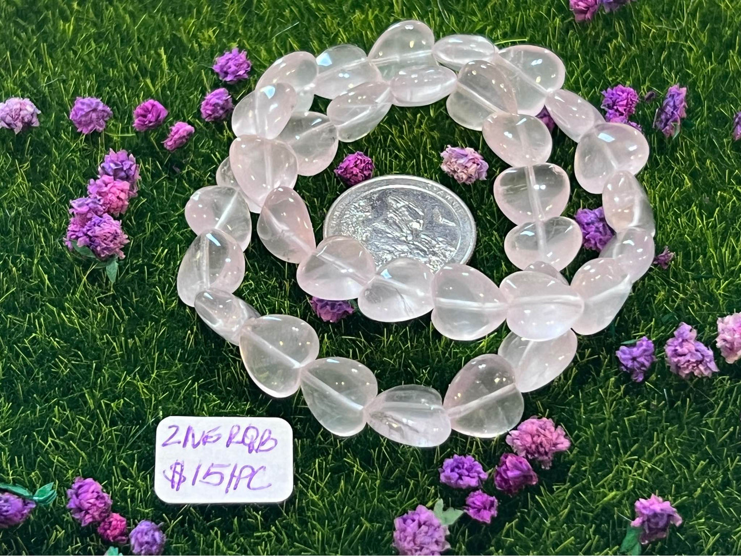 Rose Quartz Heart Bracelets