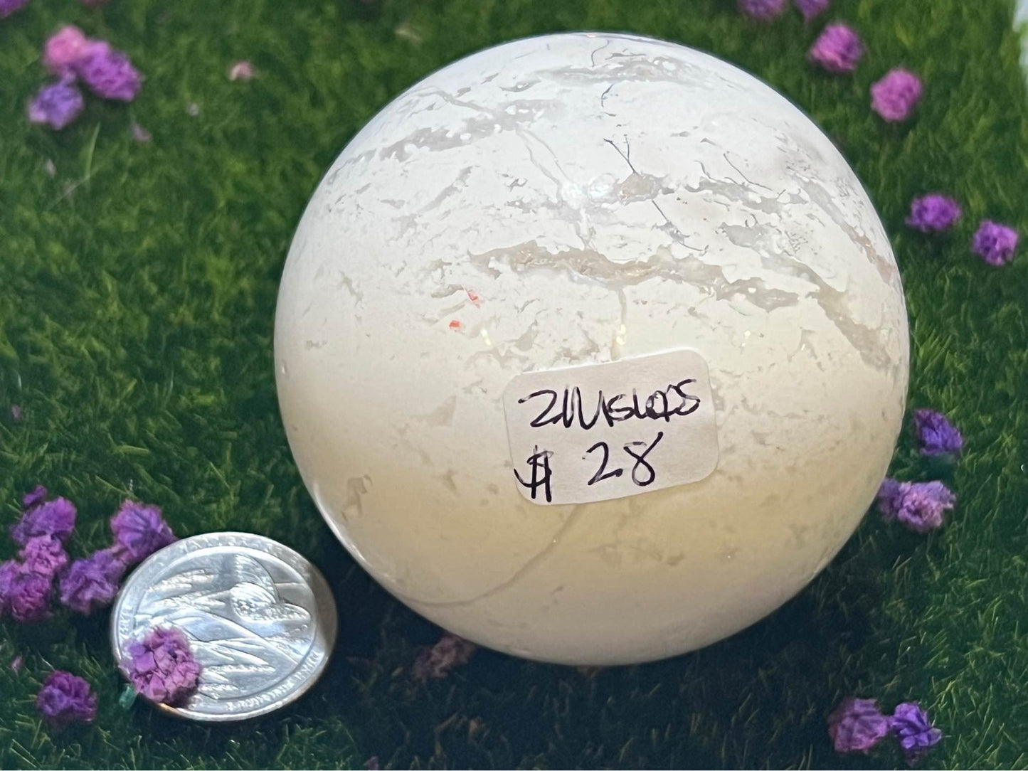 White Druzy Agate Sphere