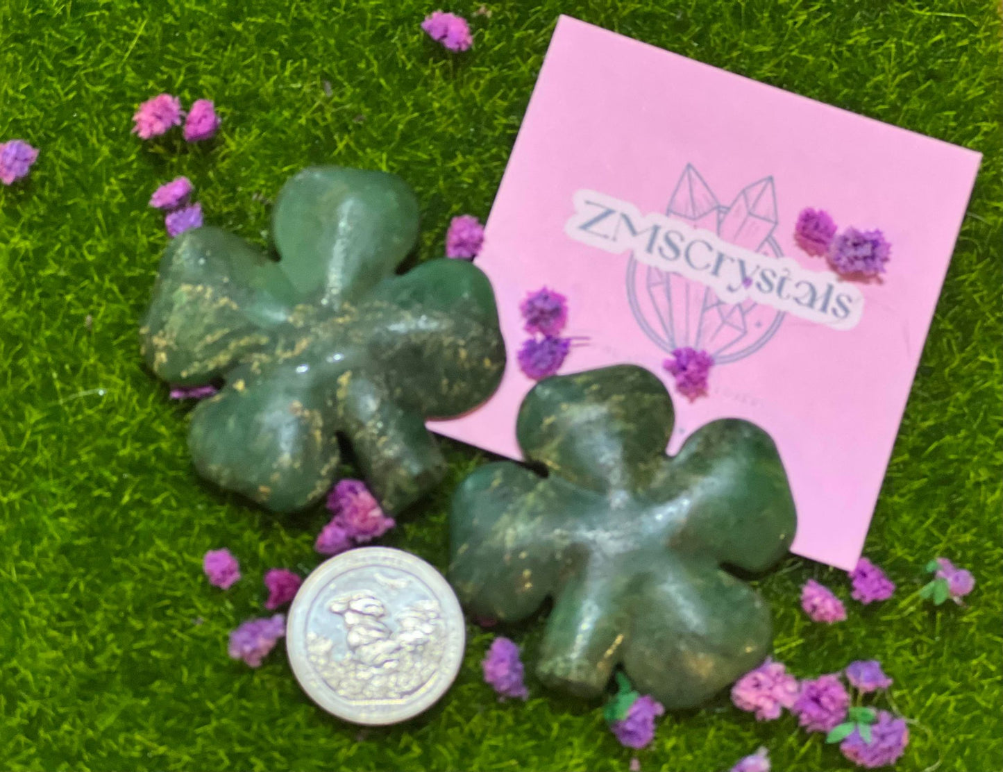 Emerald Four Leaf Clovers