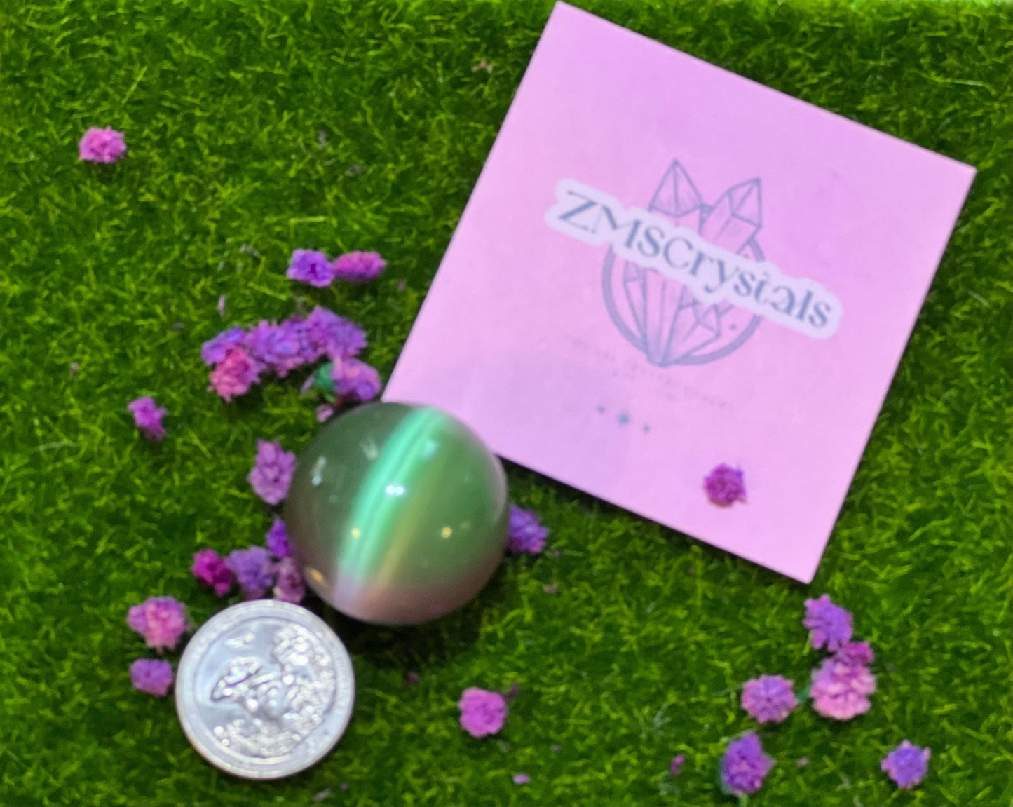 Rainbow Cat's Eye Small Sphere