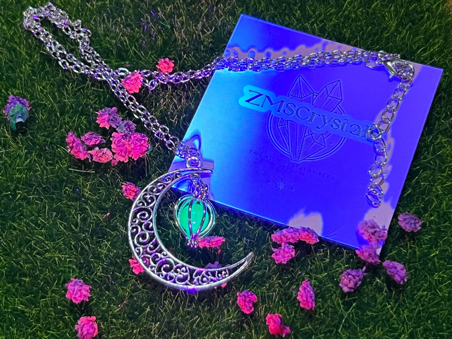 Moon with Luminous Chunk Necklace