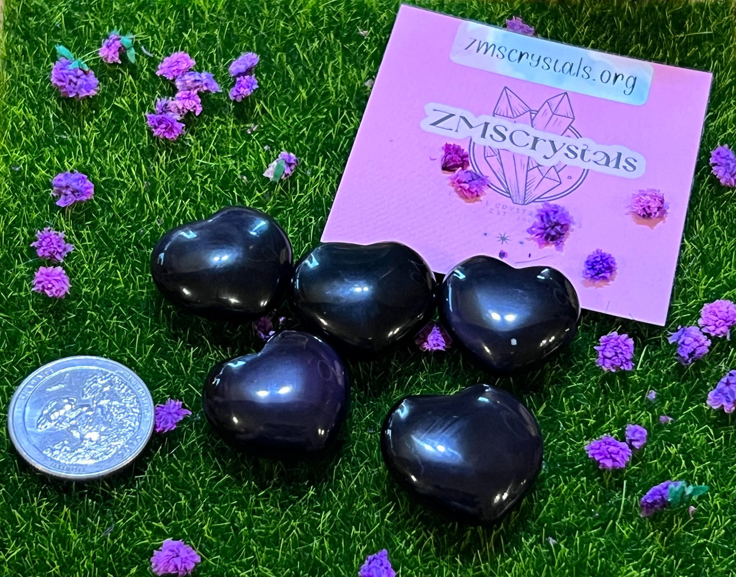 Rainbow Obsidian Hearts