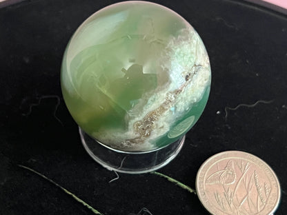 Green Flower Agate Sphere