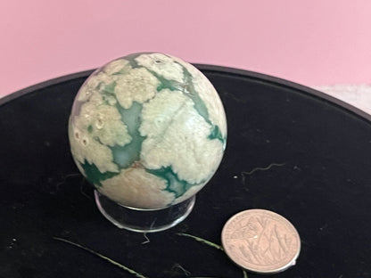 Green Flower Agate Sphere