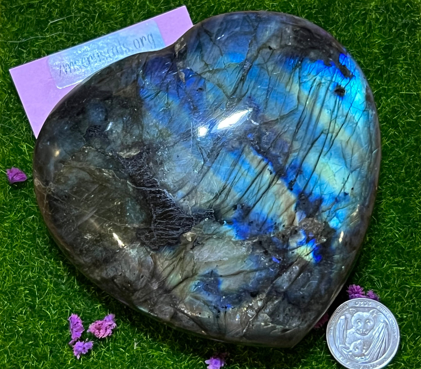 Large Puffy Labradorite Heart