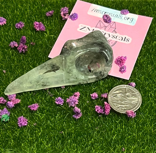 Prehnite Raven Skull