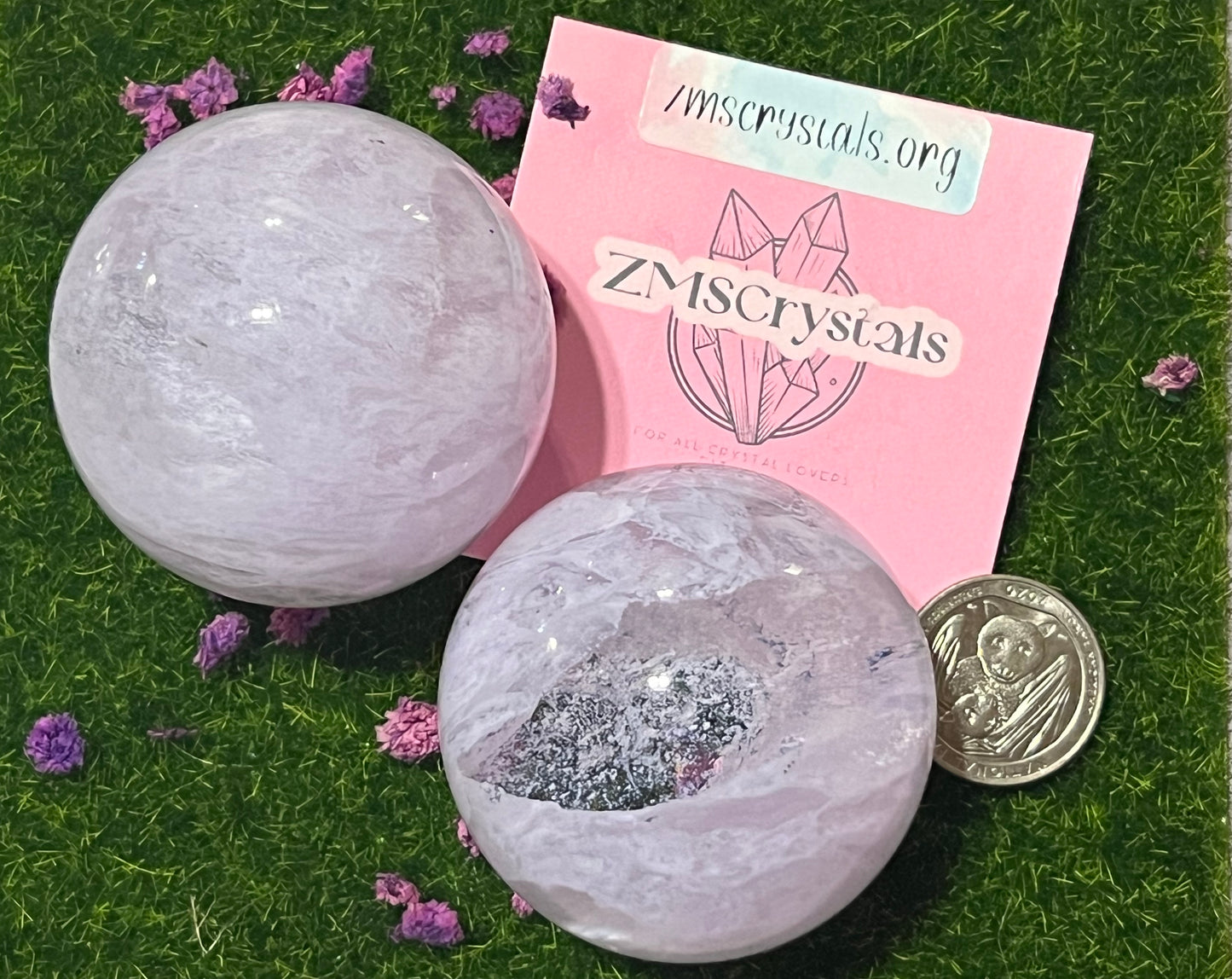 Pink Smelting quartz sphere