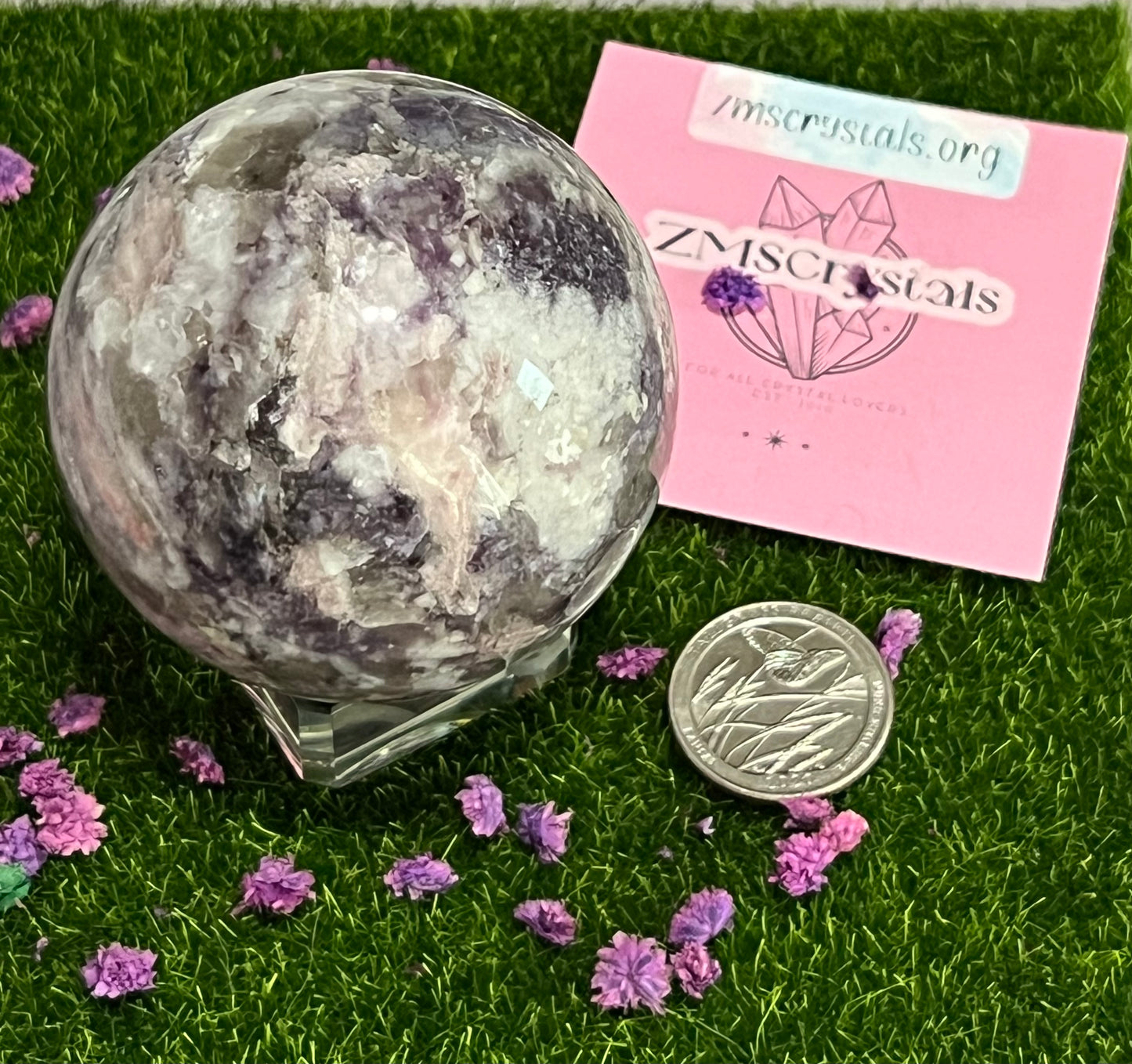 Kunzite & Lepidolite Sphere