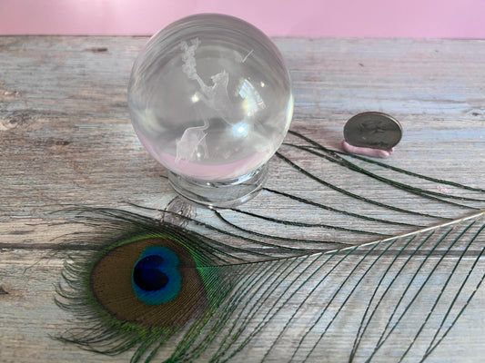 Engraved Cats in resin sphere