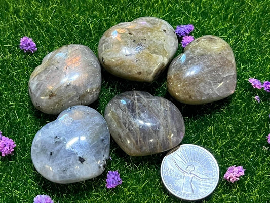 Small Labradorite Hearts