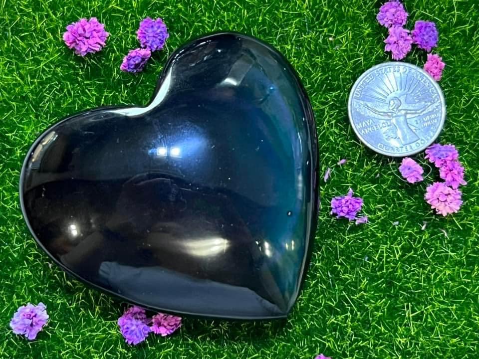 Rainbow Obsidian Hearts