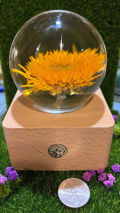 Sunflower Sphere with light stand
