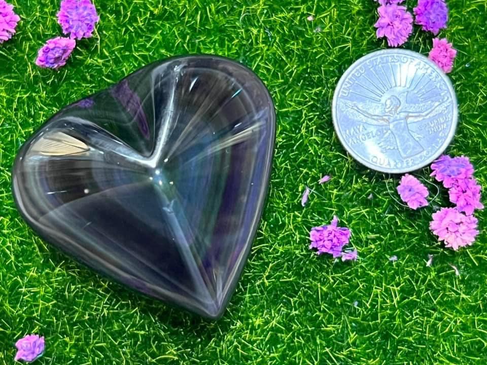 Rainbow Obsidian Hearts