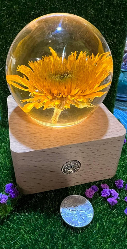 Sunflower Sphere with light stand