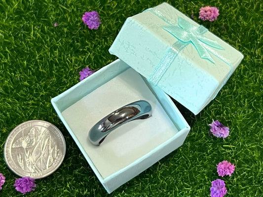 Thick band Hematite Rings