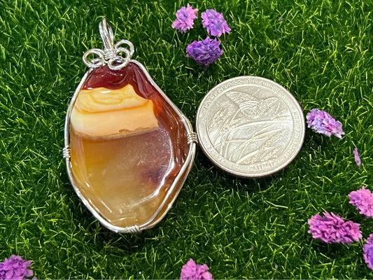 Handmade Wrapped Carnelian Pendant