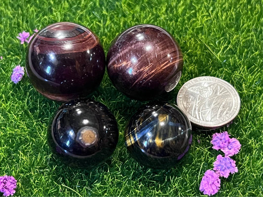 Red Tigers eye & Blue Tigers eye Spheres