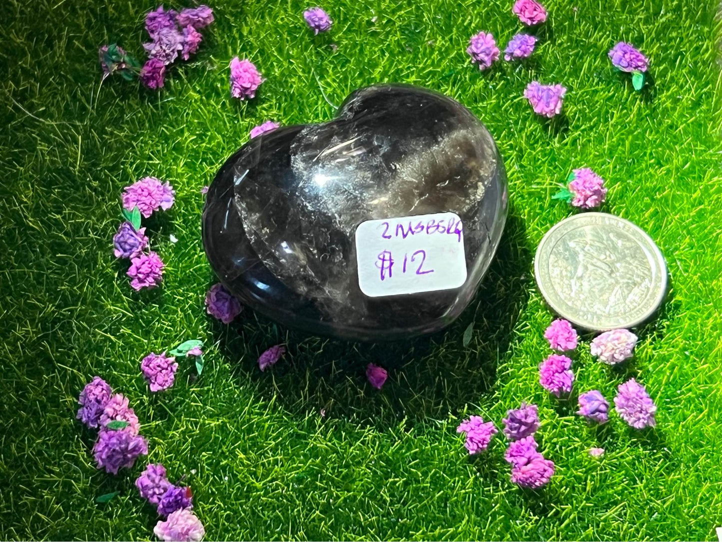 Black Star Rose Quartz Hearts