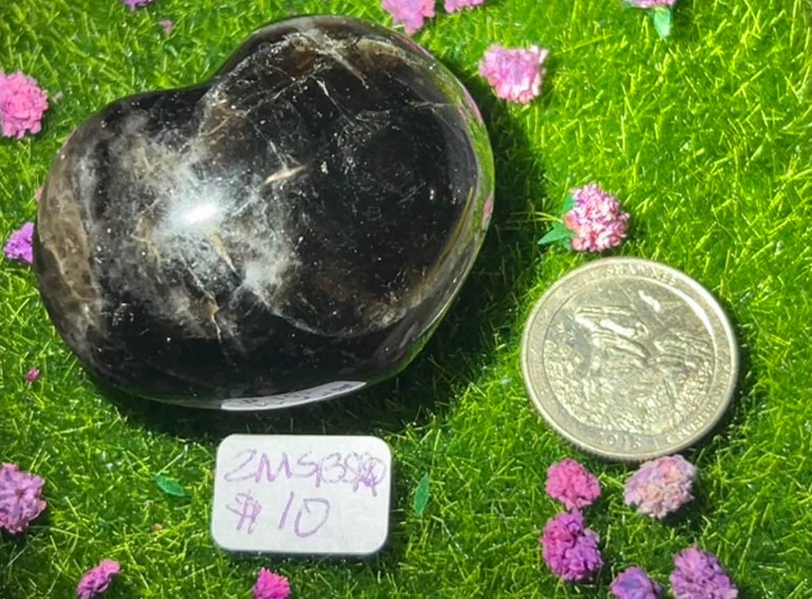 Black Star Rose Quartz Hearts