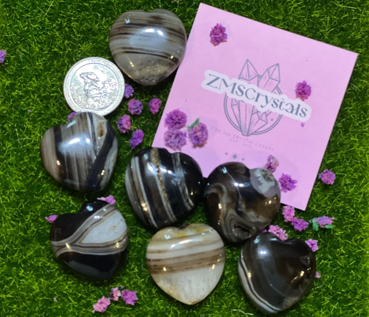 Small Druzy Agate Hearts