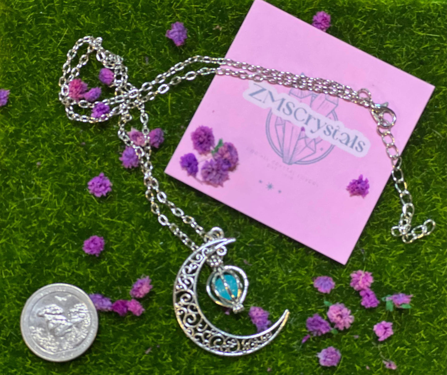 Moon with Luminous Chunk Necklace