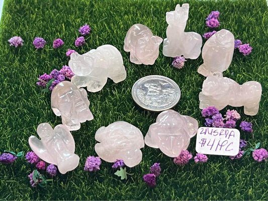 Mini Rose Quartz Carvings