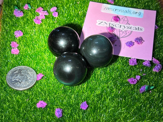 Rainbow Obsidian Spheres