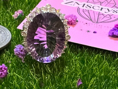 925 Amethyst Adjustable Ring
