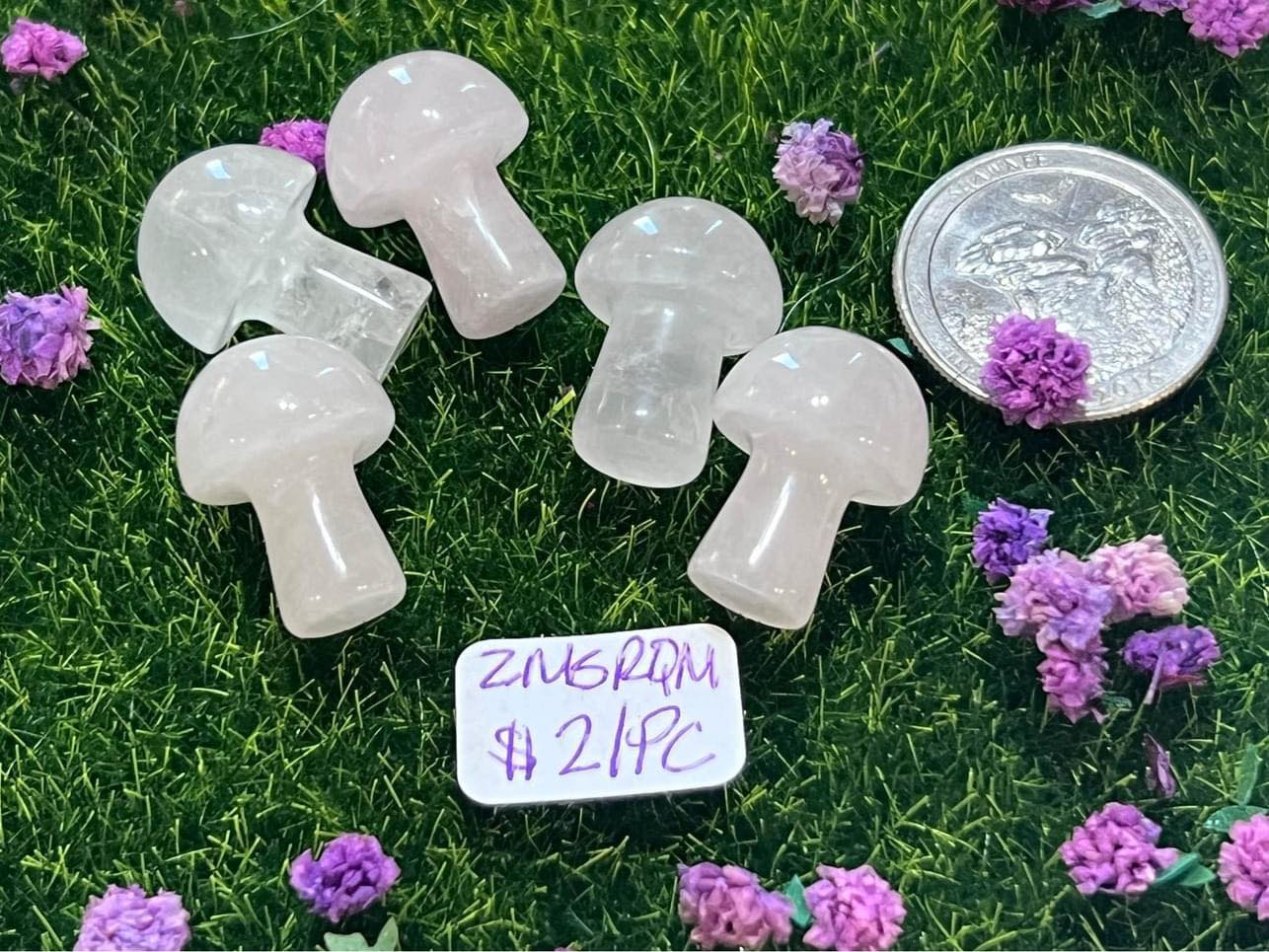 Mini Rose Quartz Mushrooms