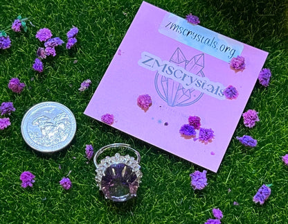 925 Amethyst Adjustable Ring